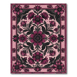 Pink Washable Pink Floral Vintage Washable Area Rug