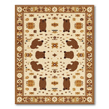 Brown and Tan Brown Bear Heritage Tribal Area Rug