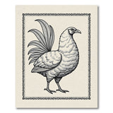 Majestic Rooster Engraving Area Rug