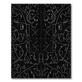 Symmetrical Black White Abstract Line Art Rug