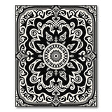 Traditional Persian Black and White Intricate Black White Mandala Area Rug