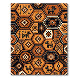 Orange Southwestern Hexagon Tribal Rug