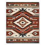 Southwestern Red Diamond Geometric Area Rug