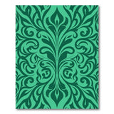 Teal Green Swirling Floral Area Rug