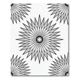 Geometric Modern Black White Starburst Geometric Area Rug