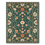 Teal Multi-Color Persian Floral Area Rug