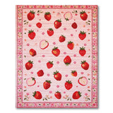 Strawberry Pink Fruit Pattern Area Rug