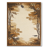 Abstract Fern Branch Rug in Brown Tan