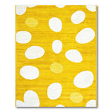 Sunny Yellow Oval Abstract Area Rug