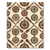 Vintage Compass Brown Area Rug