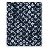 Blue and Teal Navy Snowflake Geometric Area Rug