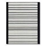 Black White Striped Woven Black and White Area Rug