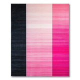 Black Pink Ombre Vertical Stripe Area Rug