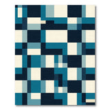 Blue Teal Geometric Abstract Geometric Modern Area Rug