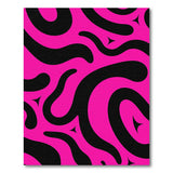 Bold Pink Black Wavy Abstract Area Rug