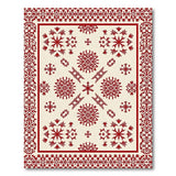 Red Snowflake Motif Persian Area Rug