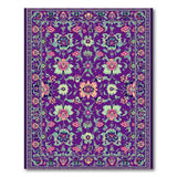 Purple Vibrant Purple Floral Persian Area Rug