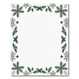 Festive Pine Branch Snowflake Border Rug