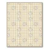 Beige Gingham Floral Vintage Area Rug
