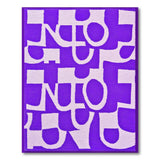Purple 'ENJOY' Geometric Modern Area Rug