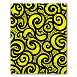 Bold Yellow Black Swirl Tribal Area Rug
