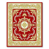 Opulent Red Gold Medallion Persian Area Rug