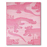 Playful Pink Crocodile Area Rug