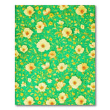Emerald Green Yellow Floral Vintage Area Rug