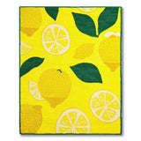 Zesty Lemon Yellow Fruit Area Rug