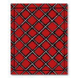 Red Black Diamond Grid Area Rug