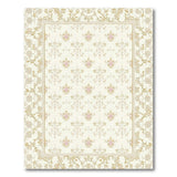 Vintage Pink Rose Floral Cream Area Rug