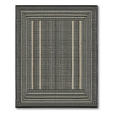 Black White Geometric Framed Woven Area Rug