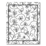 Intricate Floral Vine Black White Area Rug