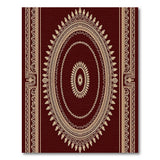 Maroon Gold Ornate Persian Medallion Rug