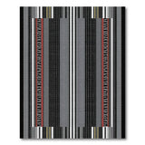 Bold Geometric Striped Area Rug in Black, White Red