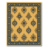 Ornate Gold Medallion Persian Area Rug
