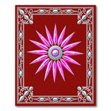 Ornate Pink Starburst Floral Rug