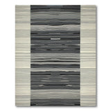 Wavy Striped Black White Geometric Rug
