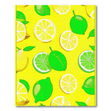 Lemon Lime Fruit Pattern Yellow Area Rug