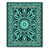 Traditional Persian Blue and Teal Ornate Teal Mandala Persian Area Rug