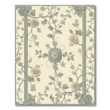 Elegant Beige Floral Medallion Rug with Grey Vines