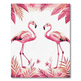 Pink Flamingo Duo Tropical Area Rug