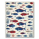 Vibrant Fish School Coastal Area Rug
