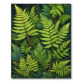Lush Green Fern Cluster Area Rug