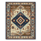 Southwestern Brown and Tan Southwestern Geometric Diamond Area Rug