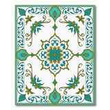 Floral Blue and Teal Persian Floral Medallion Area Rug