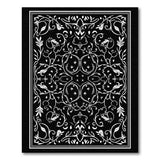 Traditional Persian Black and White Intricate Black White Persian Floral Area Rug