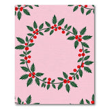 Multi-color and Patterns Pink Holly Berry Wreath Area Rug
