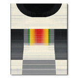 Abstract Multi-Color Geometric Stripe Area Rug