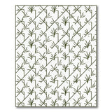 Green Geometric Grass Blade Area Rug